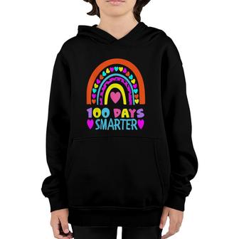 Happy 100 Days Smarter For Teacher 100Th Day Of School Youth Hoodie | Mazezy
