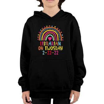 Happy 22222 Twosday School Librarian On Twosday Rainbow Youth Hoodie | Mazezy