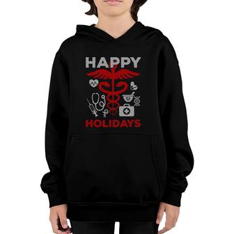 Happy Holidays Nurse Doctor Medical Profession Youth Hoodie | Mazezy