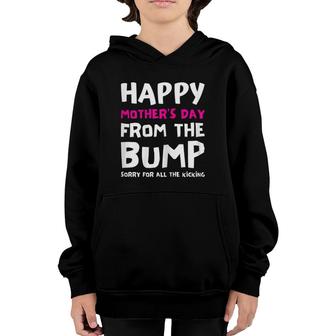 Happy Mother's Day From The Bump First Baby Pregnant Wife Youth Hoodie | Mazezy