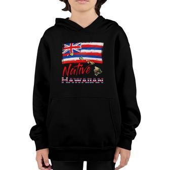 Hawaiian Islands - Hawaii Flag Native Hawaiian Youth Hoodie | Mazezy