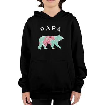 Hawaiian Papa Bear Matching Family Men Women Gift Youth Hoodie | Mazezy