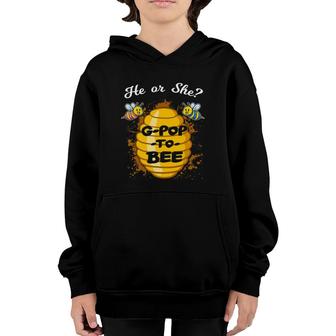 He Or She G-Pop To Bee Gender Baby Reveal Announcement Party Youth Hoodie | Mazezy