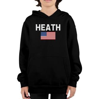 Heath Name American Flag Gift Youth Hoodie | Mazezy