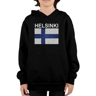 Helsinki Finland Flag Artistic Finnish Youth Hoodie | Mazezy UK