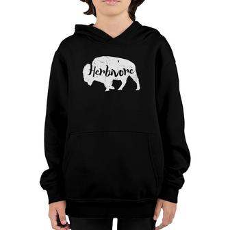 Herbivore Bison Animal Image Vegan Power Silhouette Youth Hoodie | Mazezy AU