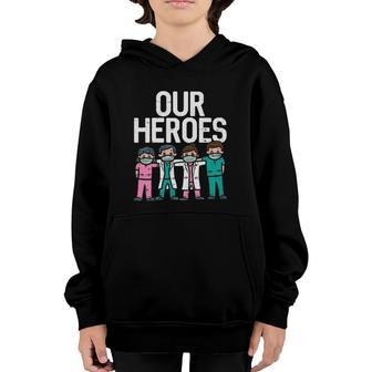 Hero Doctor Nurse Healthcare Frontline Essential Worker Gift Youth Hoodie | Mazezy