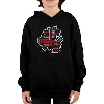 Hidalgo Mexico Mapa Municipios Mexican State Youth Hoodie | Mazezy