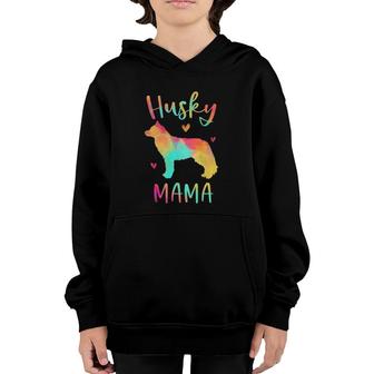 Husky Mama Colorful Siberian Husky Gifts Dog Mom Youth Hoodie | Mazezy