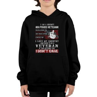 I Am A Grumpy Air Force Veteran, Retired Air Force Veteran Youth Hoodie | Mazezy
