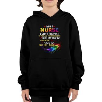 I Am A Nurse I Can't Promise To Fix All Your Problems Colorful Feather Hearts Youth Hoodie | Mazezy CA