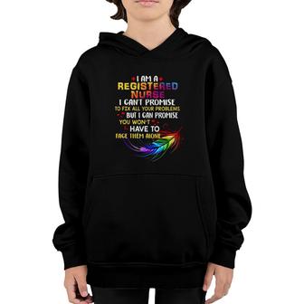 I Am A Registered Nurse I Can't Promise To Fix All Your Problems Colorful Feather Hearts Youth Hoodie | Mazezy