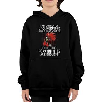 I Am Currently Unsupervised - Funny Sayings Youth Hoodie