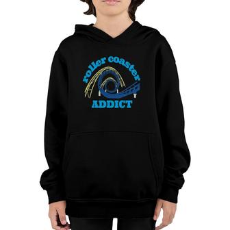 I Heart Roller Coasters Addict Retro I Love Roller Coasters Youth Hoodie | Mazezy