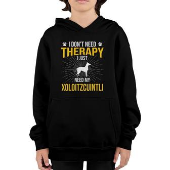 I Just Need My Xoloitzcuintli Dog Lover Therapy Youth Hoodie | Mazezy