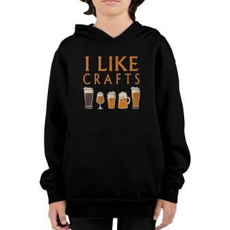I Like Crafts Vintage Draught Beer Lover Drinking Gift Youth Hoodie | Mazezy