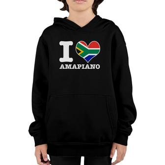 I Love Amapiano South African Flag Dj Design Youth Hoodie | Mazezy