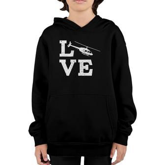 I Love Helicopters Funny Pilot Youth Hoodie | Mazezy