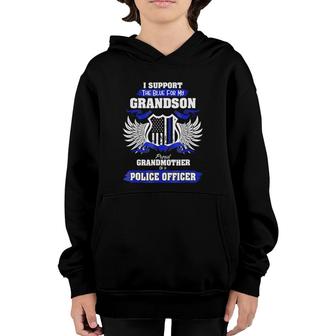 I Support The Blue-Police Officer Grandmother Gifts Youth Hoodie | Mazezy CA
