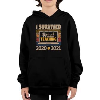 I Survived Virtual Teaching 2021 Vintage Survivor Teacher Youth Hoodie | Mazezy