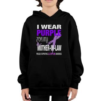 I Wear Purple For My Mother-In-Law Lupus Awareness Youth Hoodie | Mazezy