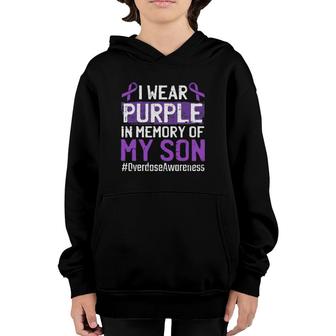 I Wear Purple For My Son Overdose Awareness Ribbon Youth Hoodie | Mazezy