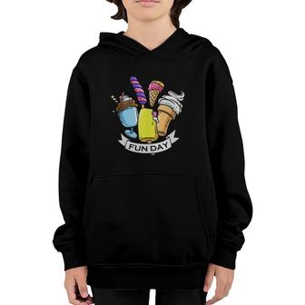 Ice Cream Fun Day Dessert Lover Funny Cute Summer Youth Hoodie | Mazezy