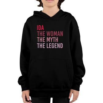 Ida The Woman Myth Legend Personalized Name Gift Youth Hoodie | Mazezy