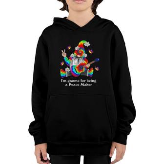 I'm Gnome For Being A Peace Maker Butterfly Hippie Youth Hoodie | Mazezy