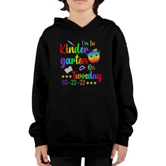 I'm In Kindergarten On Twosday Tuesday February 22Nd Pop It Youth Hoodie | Mazezy