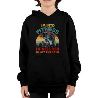 I'm Into Fitness Fit'ness Fish In My Freezer Funny Fishing Youth Hoodie | Mazezy