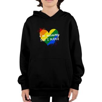 I'm Mommy She's Mama Lesbian Mother Lgbtq Pride Youth Hoodie | Mazezy