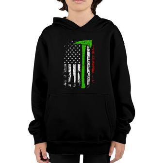 Italian Firefighter Italy Fireman American Flag Gift Youth Hoodie | Mazezy