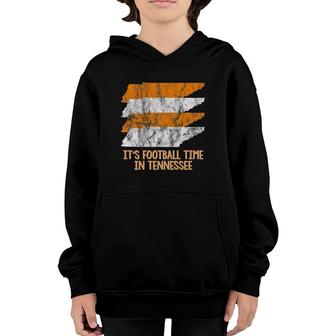 It's Football Time Tennessee Vintage Retro State Orange White Youth Hoodie | Mazezy