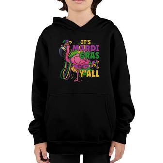 Its Mardi Gras Y'all Flamingo Mardi Gras Carnival Party Gift Youth Hoodie | Mazezy