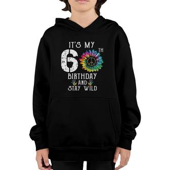 It's My 60Th Birthday Hippie Peace Sign Tie Dye 60 Years Old Youth Hoodie | Mazezy