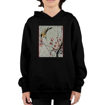 Japanese Cherry Blossom Vintage Graphical Art Woodblock Tee Youth Hoodie | Mazezy