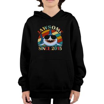 Jawsome Since 2015 Shark Awesome Birthday Gift Retro Vintage Youth Hoodie | Mazezy