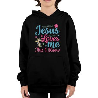Jesus Loves Me This I Know Easter Day Quotes Youth Hoodie | Mazezy