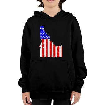 July 4Th For Men-Idaho American Pride Flag Youth Hoodie | Mazezy
