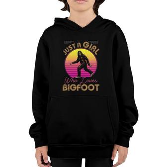 Just A Girl Who Loves Bigfoot Or Sasquatch Girls Women Moms Youth Hoodie | Mazezy