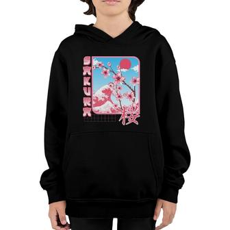 Kanji Sakura Japanese Cherry Flower Blossom Pink Sakura Youth Hoodie | Mazezy