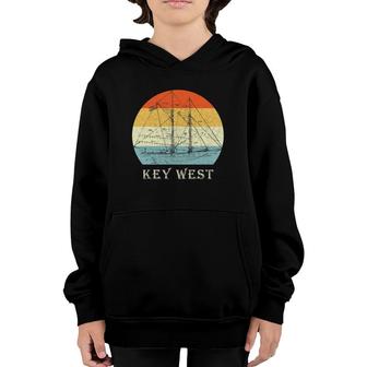 Key West, Florida Vintage Retro Sailboat Sailing Vacation Youth Hoodie | Mazezy