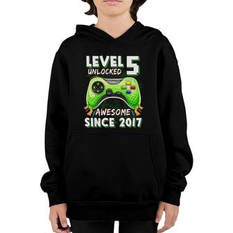 Kids Five 5Yr Bday Kids Boys Funny Gamer 5Th 5 Years Old Birthday Youth Hoodie - Seseable