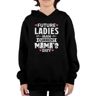 Kids Future Ladies Man Current Mama's Boy Funny Boy Saying Youth Hoodie | Mazezy