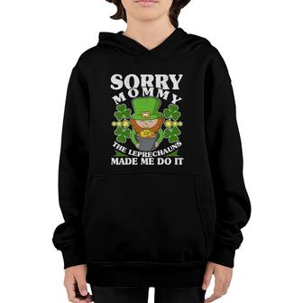 Kids Mommy The Leprechauns Made Me Do It St Patrick's Day Boy Youth Hoodie | Mazezy