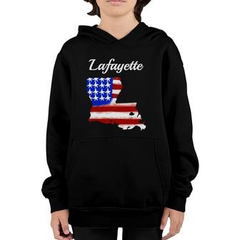 Lafayette Louisiana State Flag Patriotic 4Th Of July Gift Youth Hoodie | Mazezy