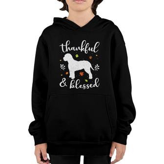 Lagotto Romagnolo Thanksgiving Dog Thankful Blessed Mom Gift Youth Hoodie | Mazezy