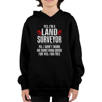 Land Surveying Quick Free Funny Surveyor Gifts Youth Hoodie | Mazezy