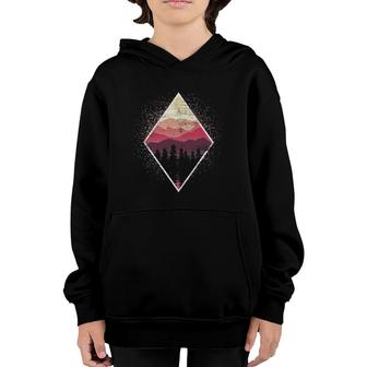 Landscape Wildlife Nature Outdoor Mountains Trees Forest Youth Hoodie | Mazezy